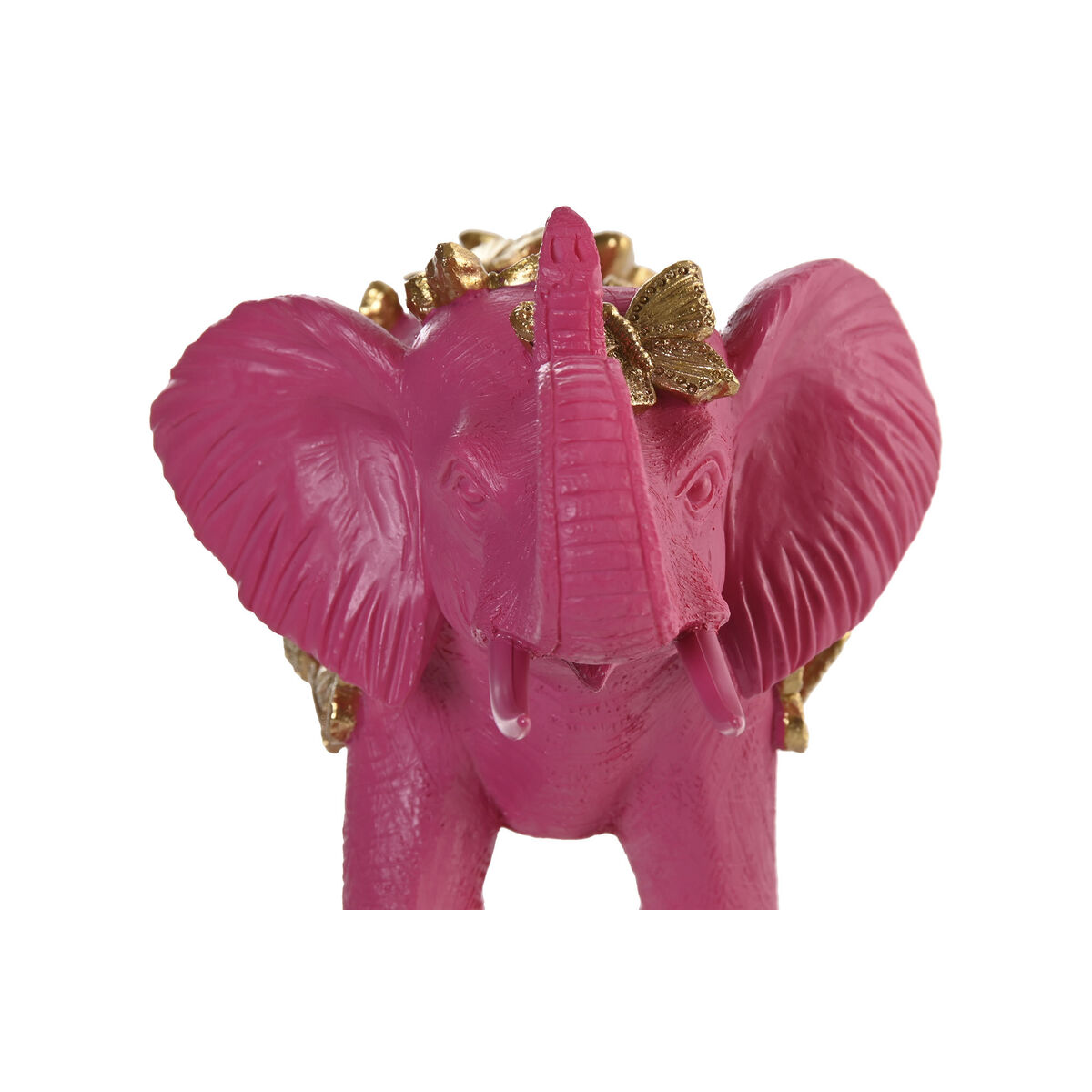 Prydnadsfigur Home ESPRIT Gyllene Fuchsia Elefant 26 x 13,5 x 19 cm - 2