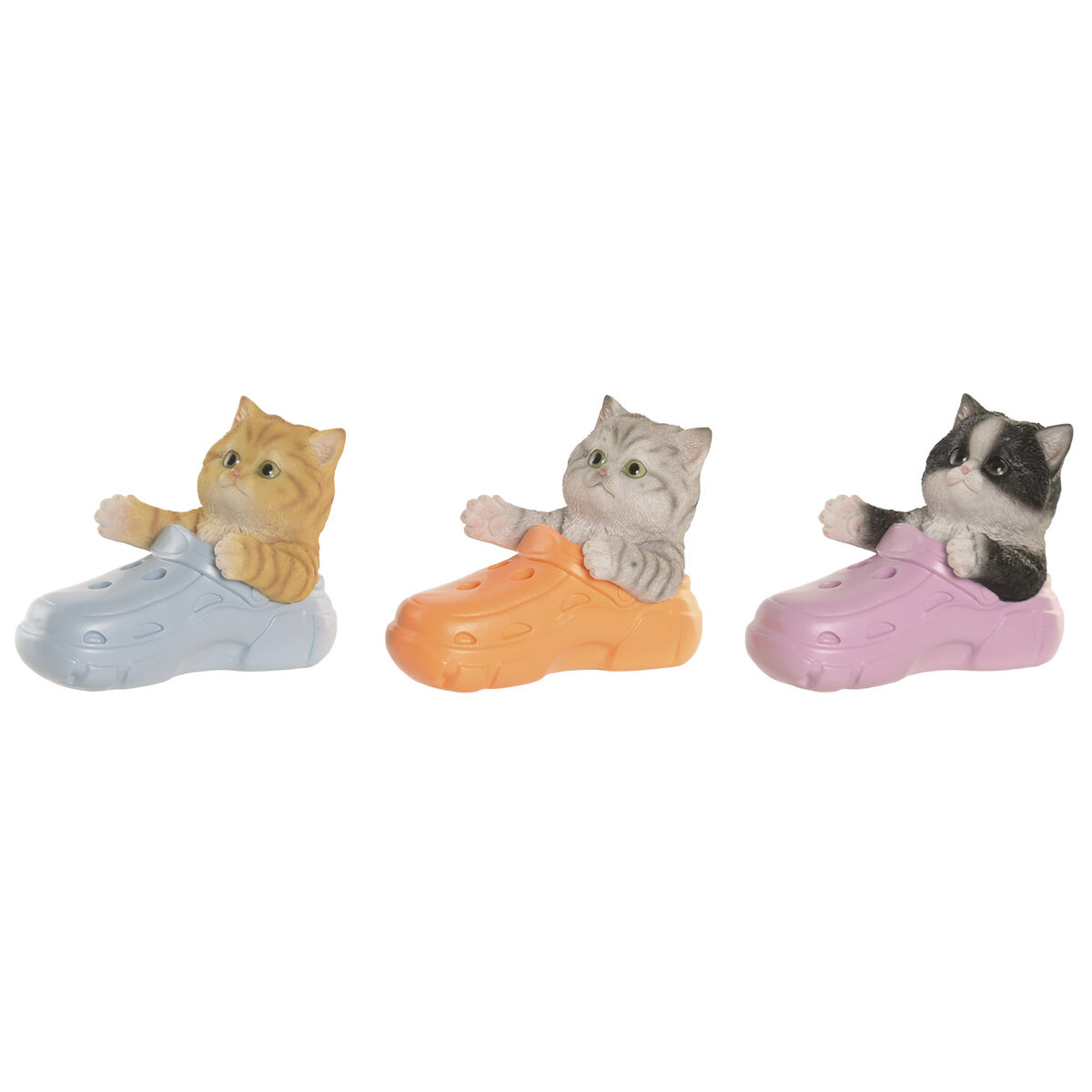 Prydnadsfigur Home ESPRIT Multicolour Katt Shabby Chic Penna (3 antal)
