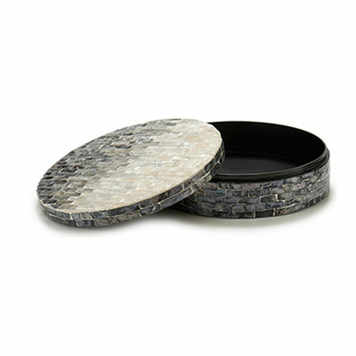 Dekorationslåda Gift Decor Vit Svart Silvrig Silver Pärlemor spånskiva (4 antal) - 2