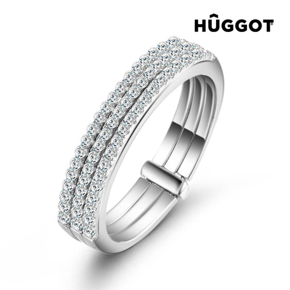 Hûggot Three Ring i 925 sterlingsilver med zirkonior
