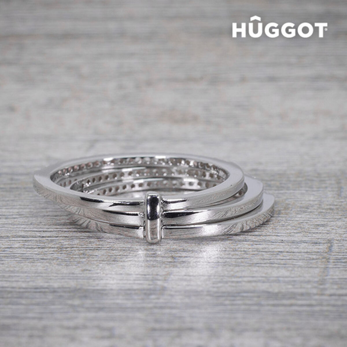 Hûggot Three Ring i 925 sterlingsilver med zirkonior - 4