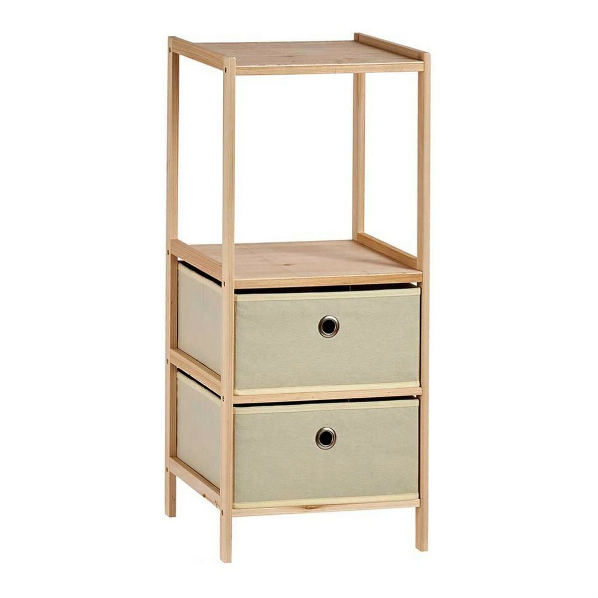 Bokhylla Beige Trä Tyg (26 x 72,5 x 32 cm) - 2