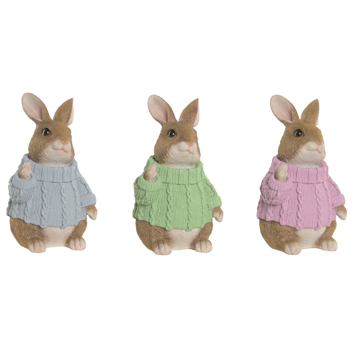 Prydnadsfigur Home ESPRIT Multicolour Kanin Shabby Chic (3 antal)