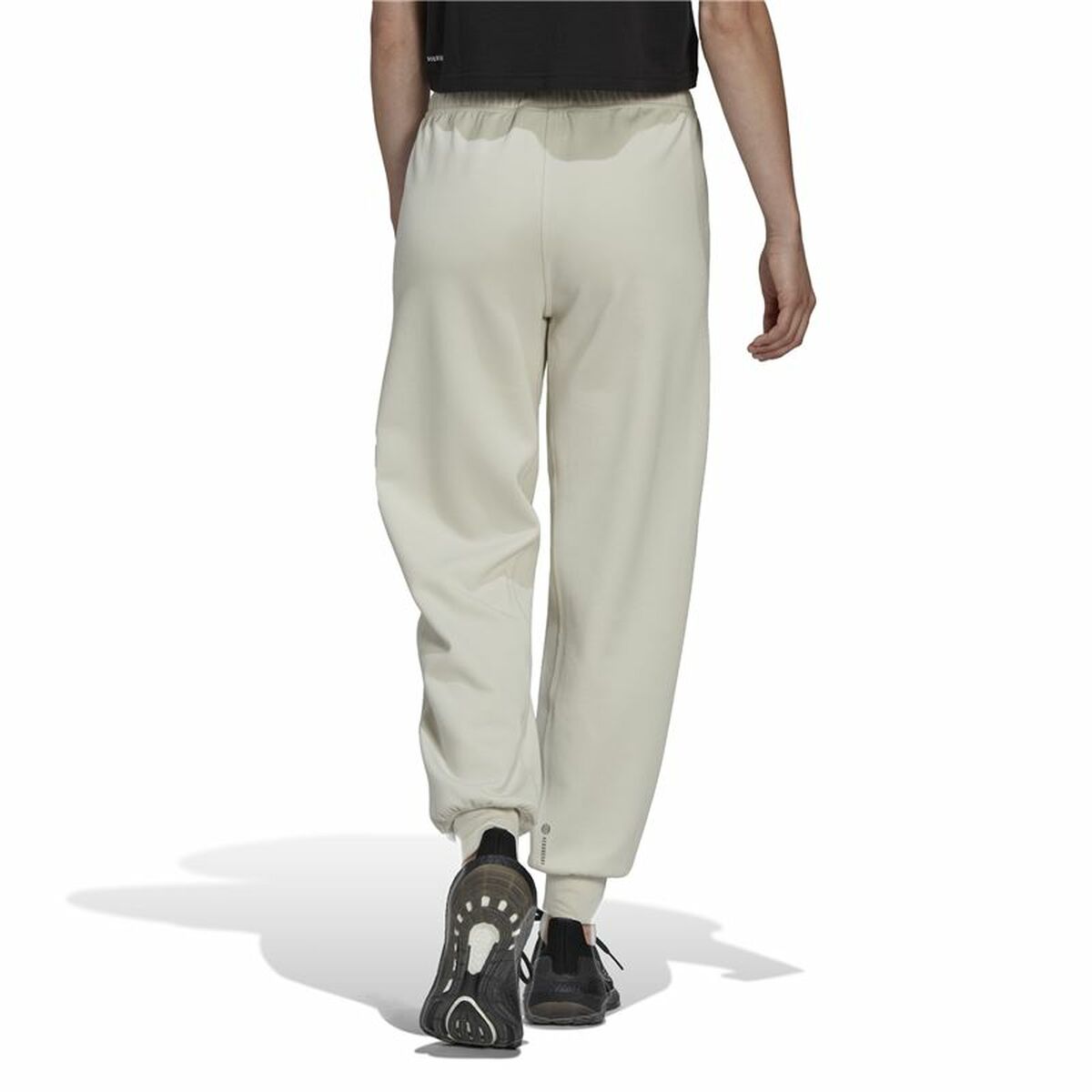 Långa träningsbyxor Adidas Aeroready Studio Kvinna Beige - 3