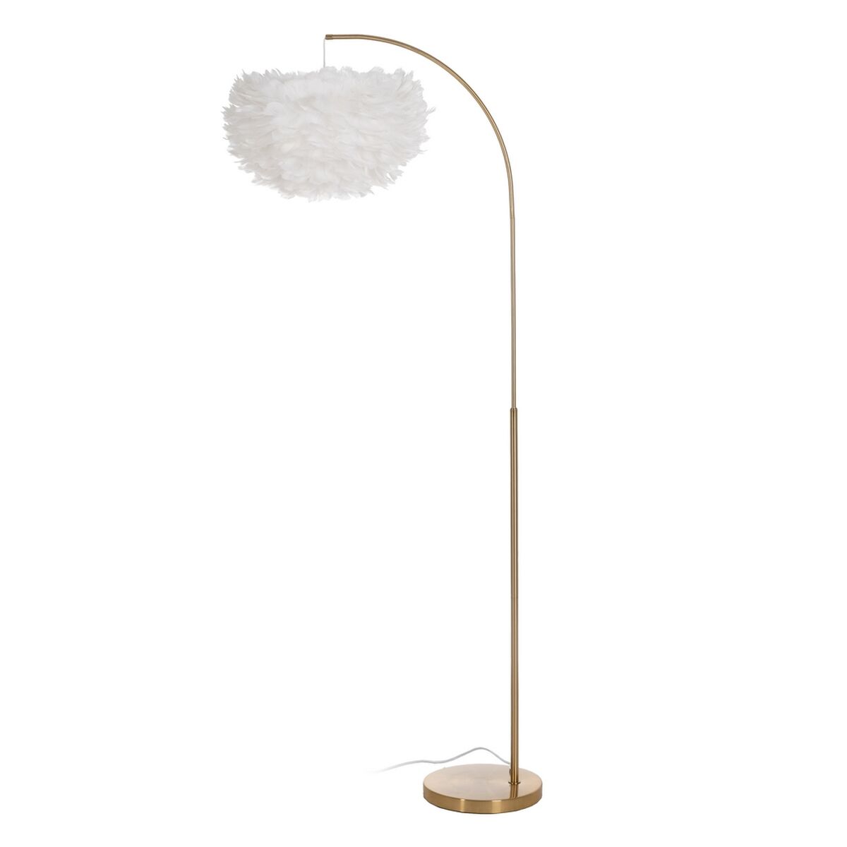 Golvlampa Vit Gyllene Metall Fjädrar 60 W 220-240 V 68 x 40 x 175 cm