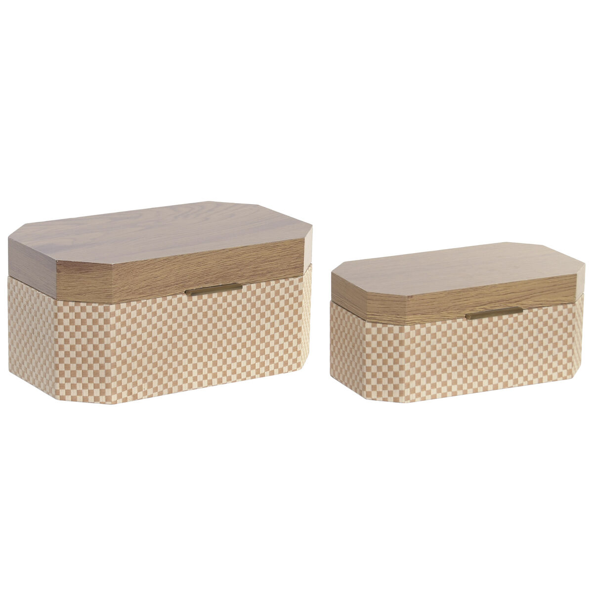 Smyckeskrin Home ESPRIT Naturell Trä 30 x 19 x 14 cm (2 antal)