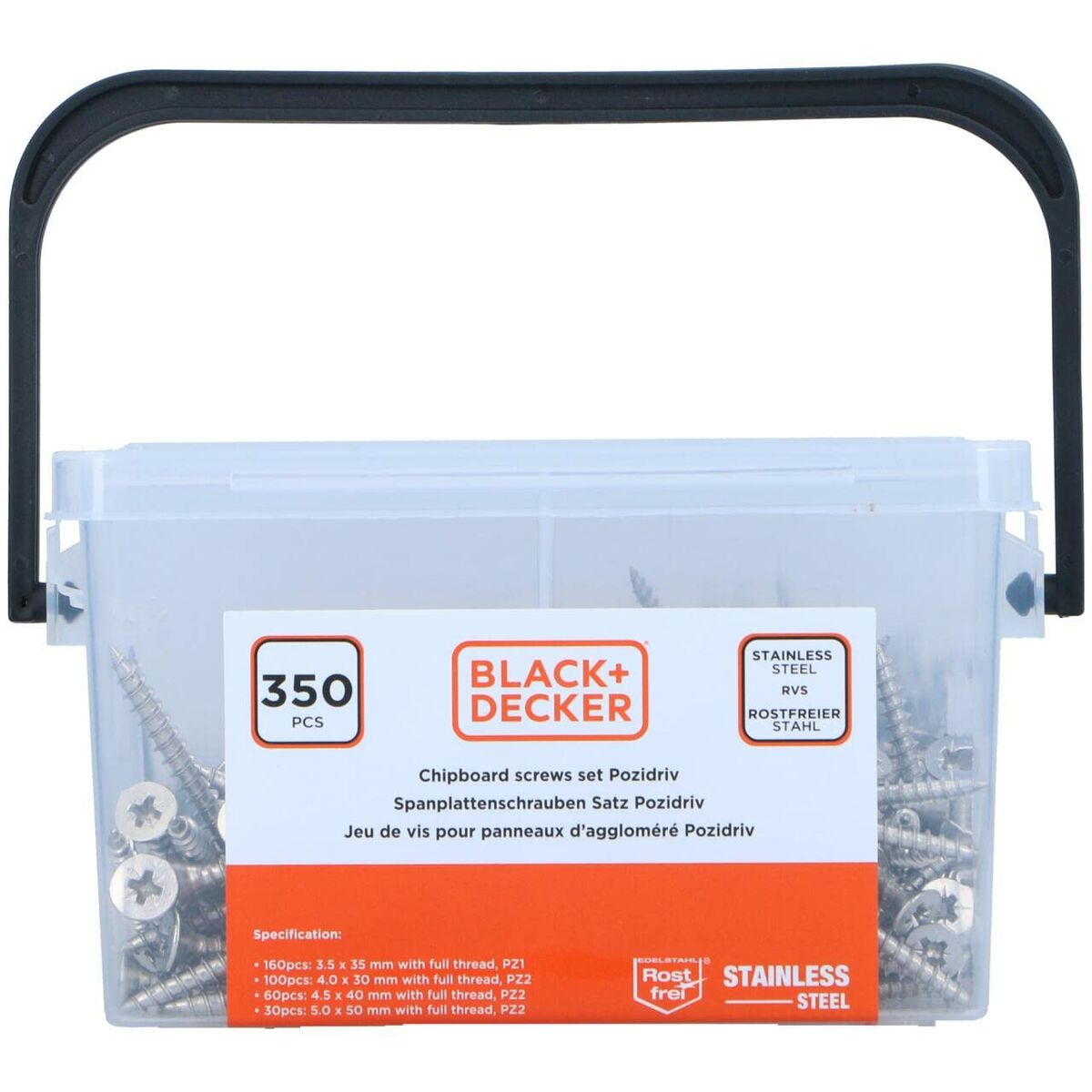 Skruvsats Black & Decker Pozidriv Trä 350 Delar - 2