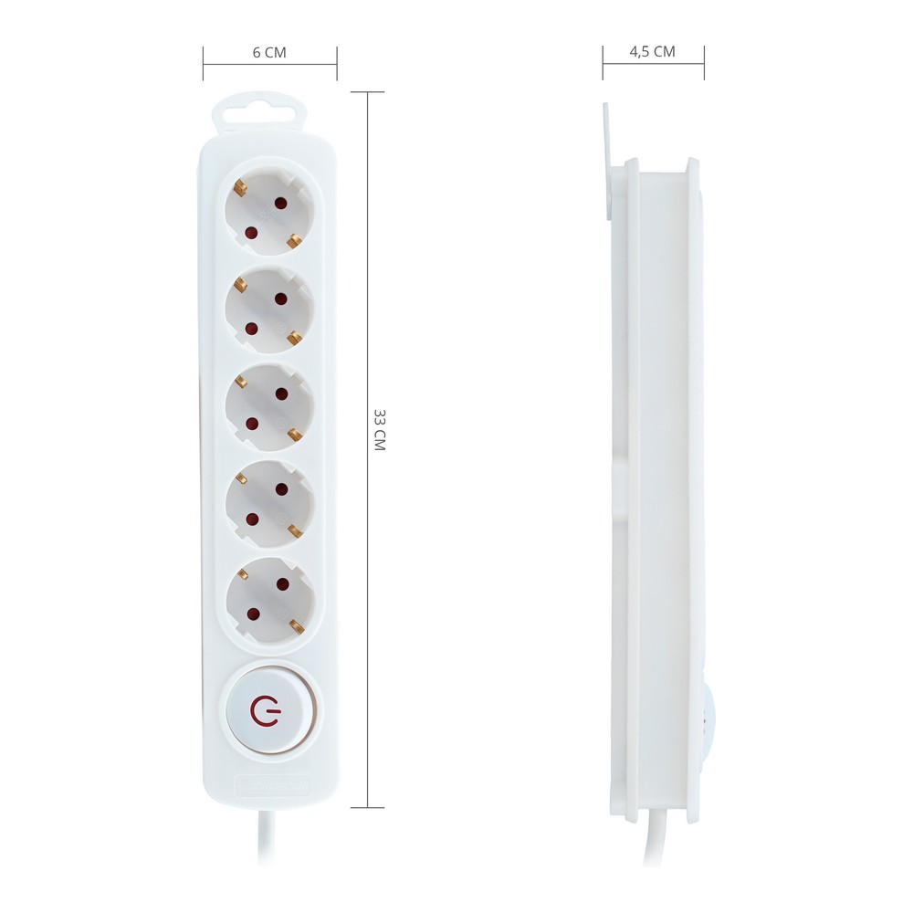 Förgreningslist 5 Tomas med Brytare TM Electron 250 V - 3