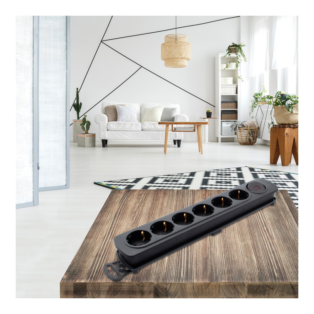 Förgreningslist 6 Tomas med Brytare TM Electron 250 V - 2