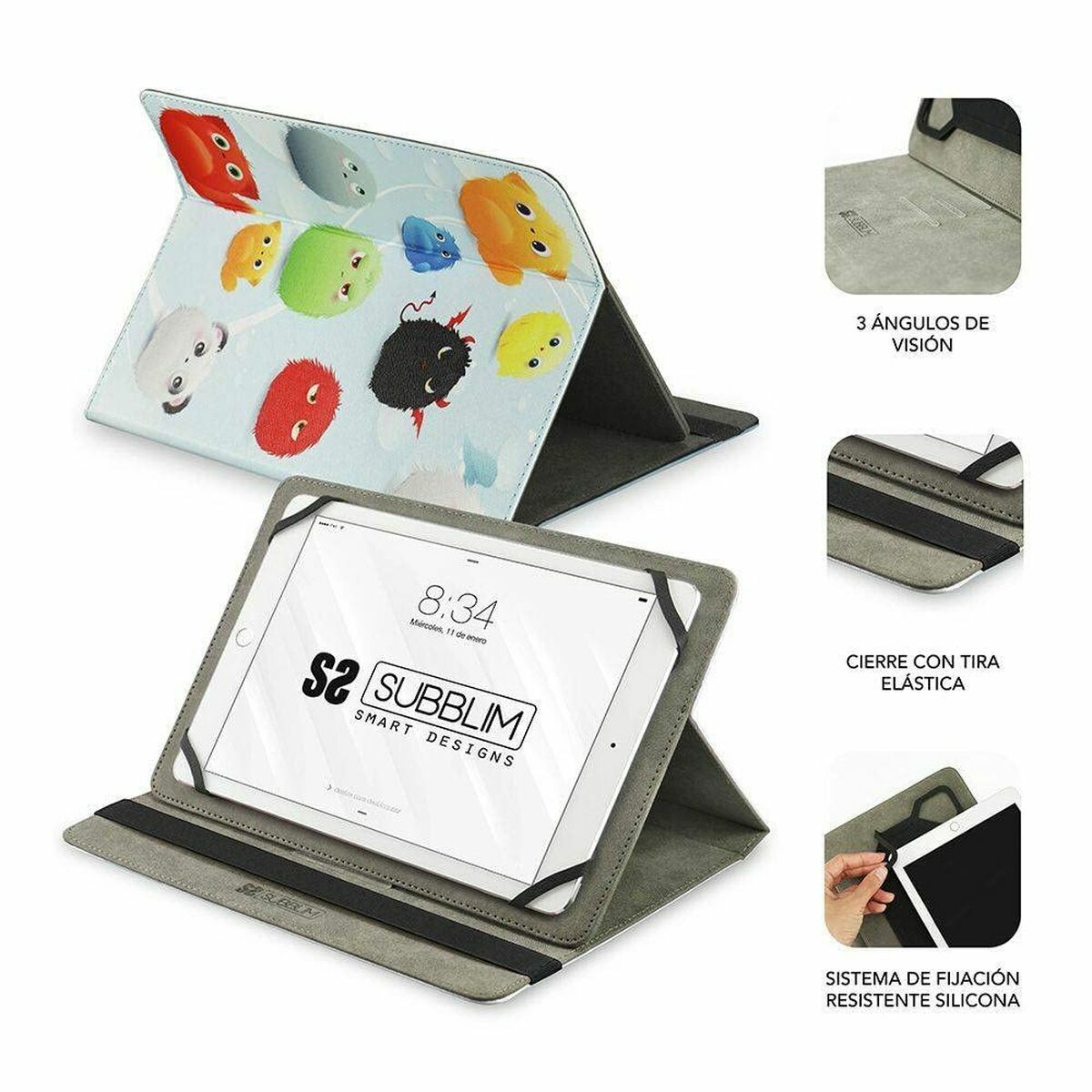 Fodral till Läsplatta Subblim SUB-CUT-4TC001 Multicolour - 2