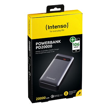 Powerbank INTENSO Svart Antracitgrå 20000 mAh