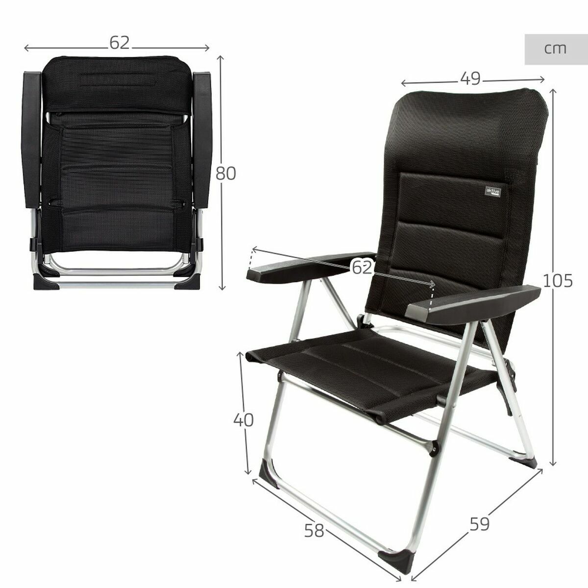 Hopfällbar Stol Aktive 49 x 59 x 105 cm - 4