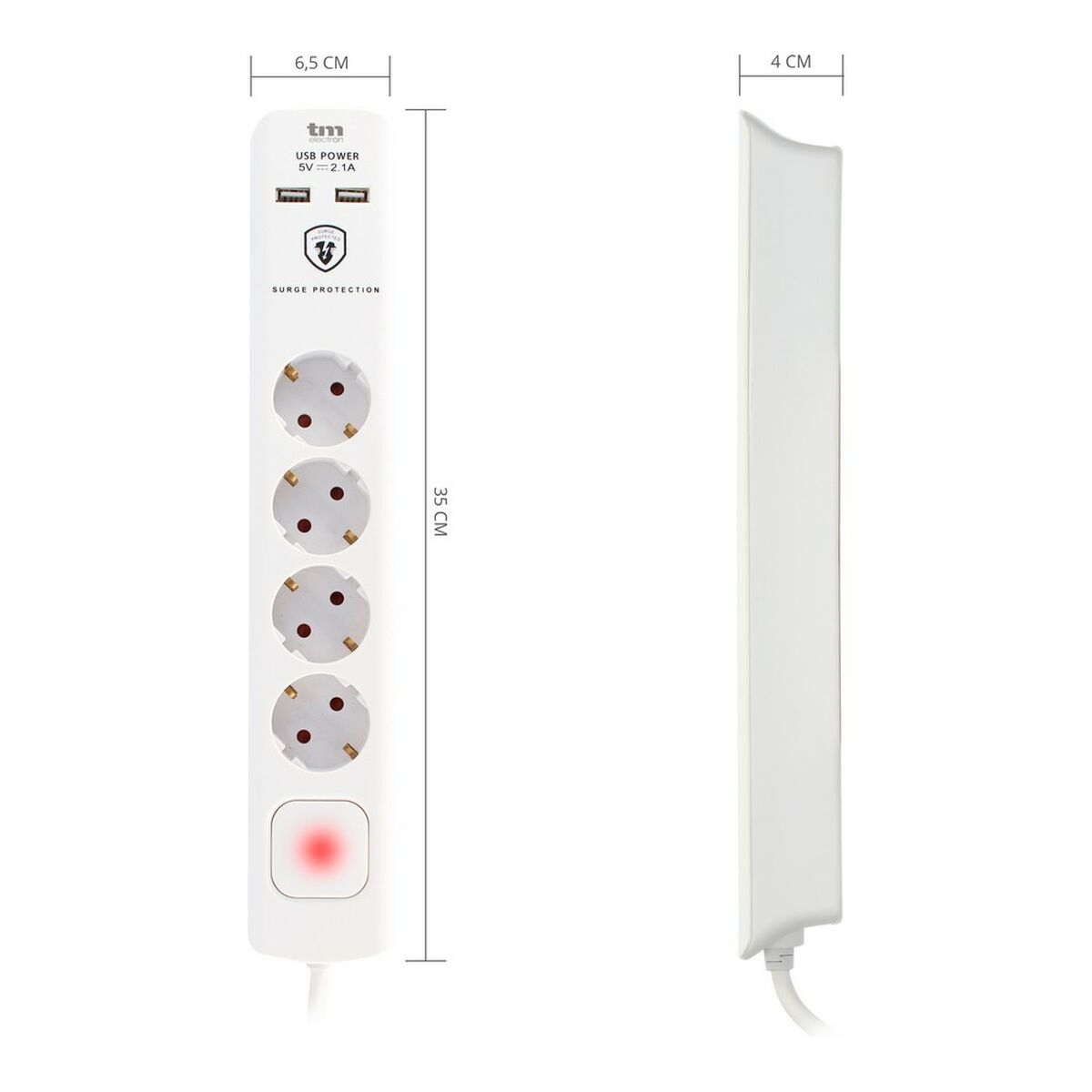Ellist 4 Tomas-uttag med brytare TM Electron 230 V - 9