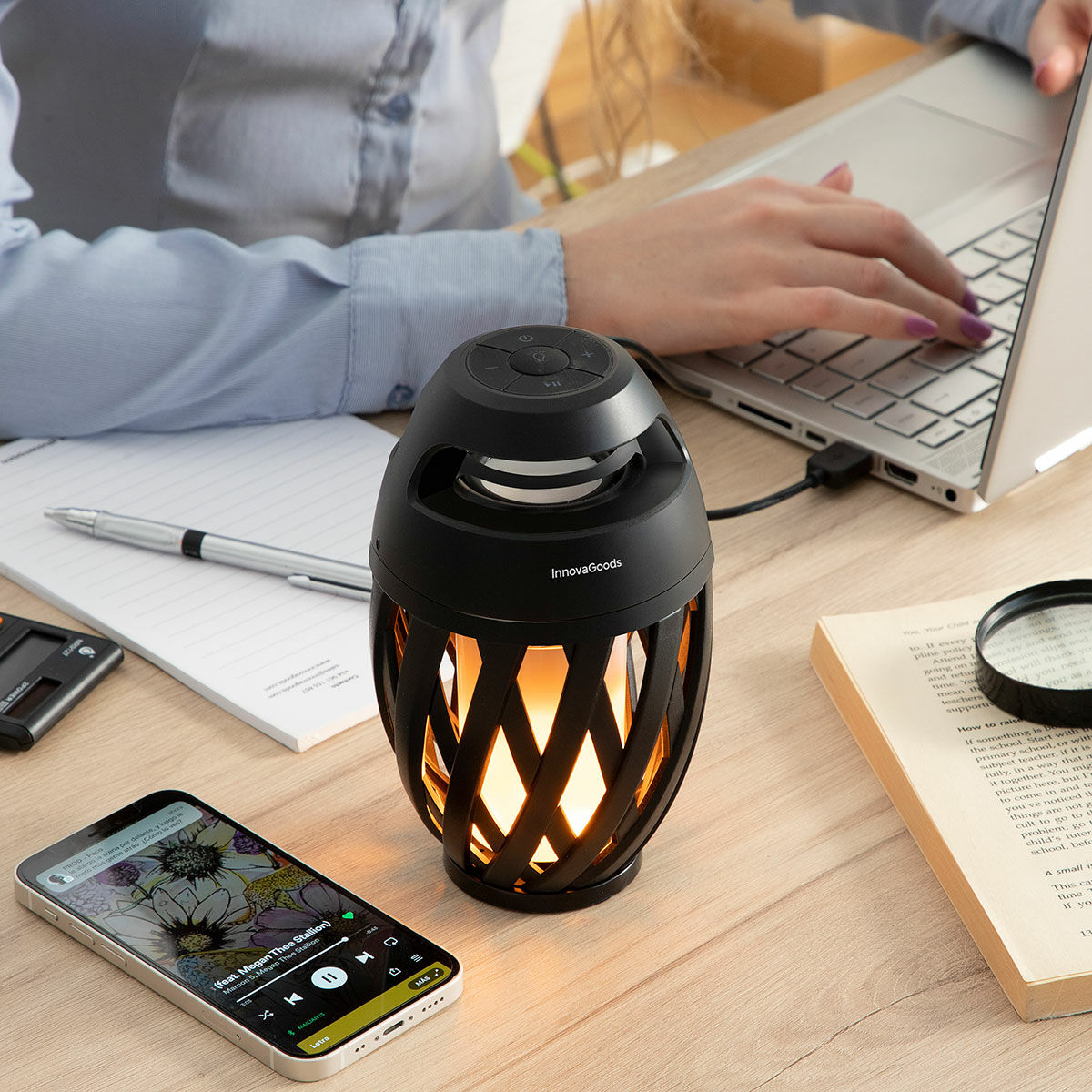 Trådlös högtalare med flameffekt LED Spekkle InnovaGoods - 15