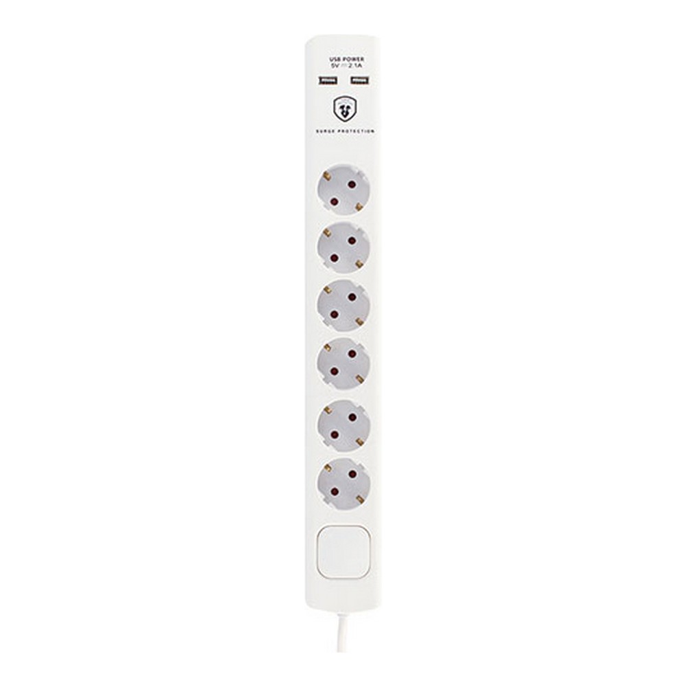 Förgreningslist 6 Tomas med Brytare TM Electron Vit (1,5 m)