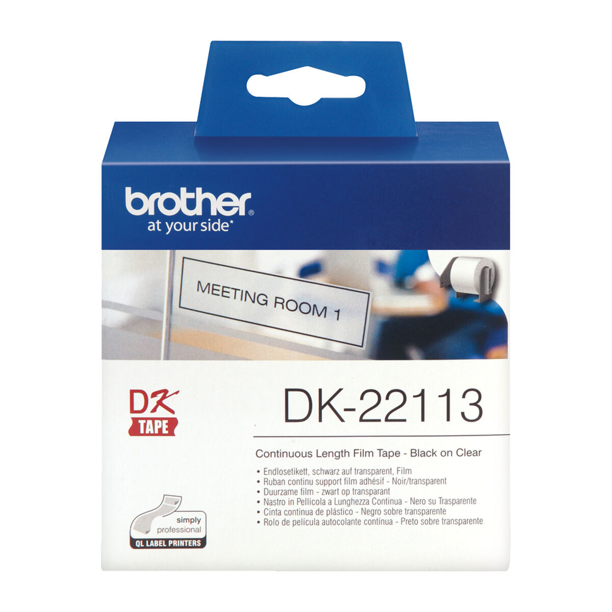 Laminerat Band till Etikettskrivare Brother DK-22113 62 mm x 15,24 m Svart/Transparent - 2