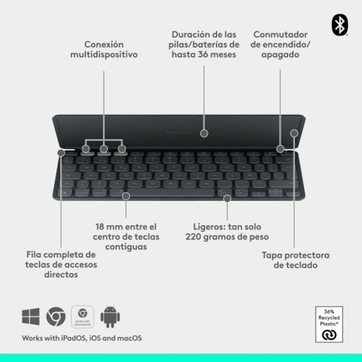 Tangentbord Logitech Svart - 5