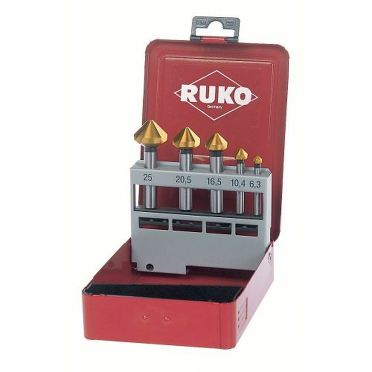 Sats med försänkare (Försänkare) RUKO 102154A 25 mm DIN 335 Höghastighetsstål (HSS) 5 Delar