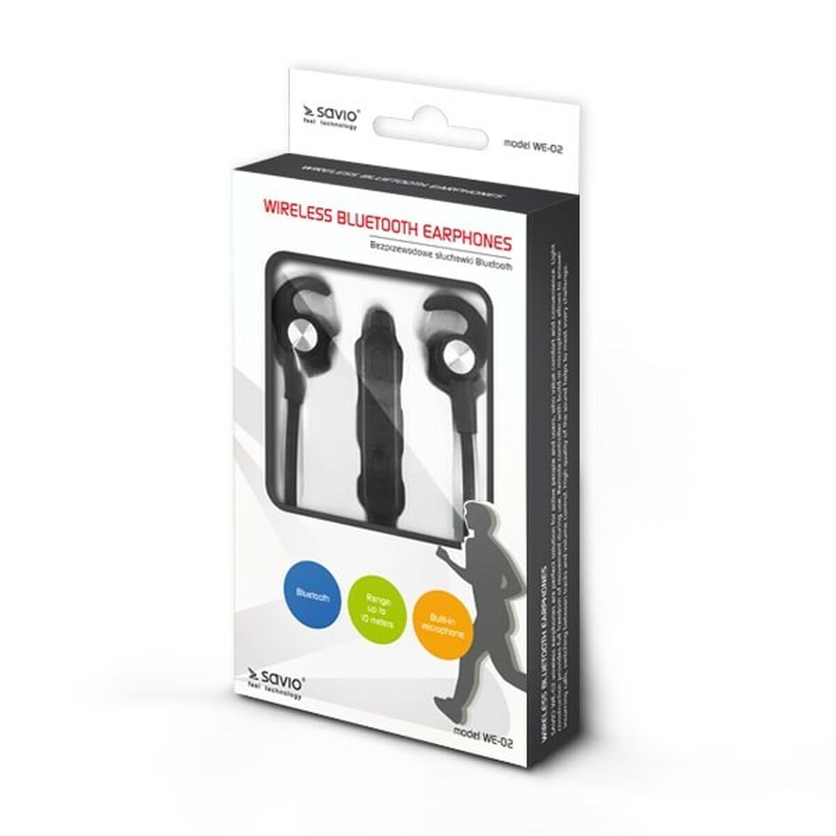 Bluetooth Sporthörlurar Savio WE-02 Svart - 2