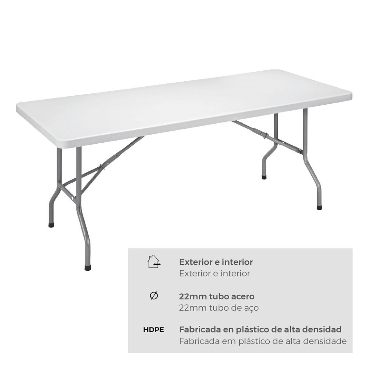 Fällbord EDM 75130 Vit - 5