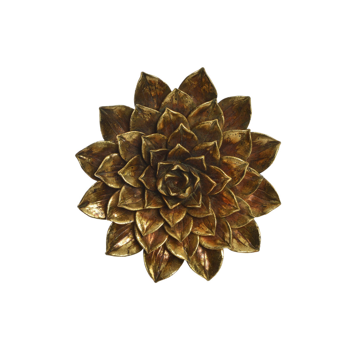 Väggdekoration DKD Home Decor Gyllene Blomster 23 x 3 x 23 cm