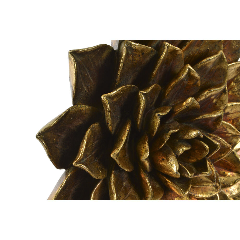 Väggdekoration DKD Home Decor Gyllene Blomster 23 x 3 x 23 cm - 2