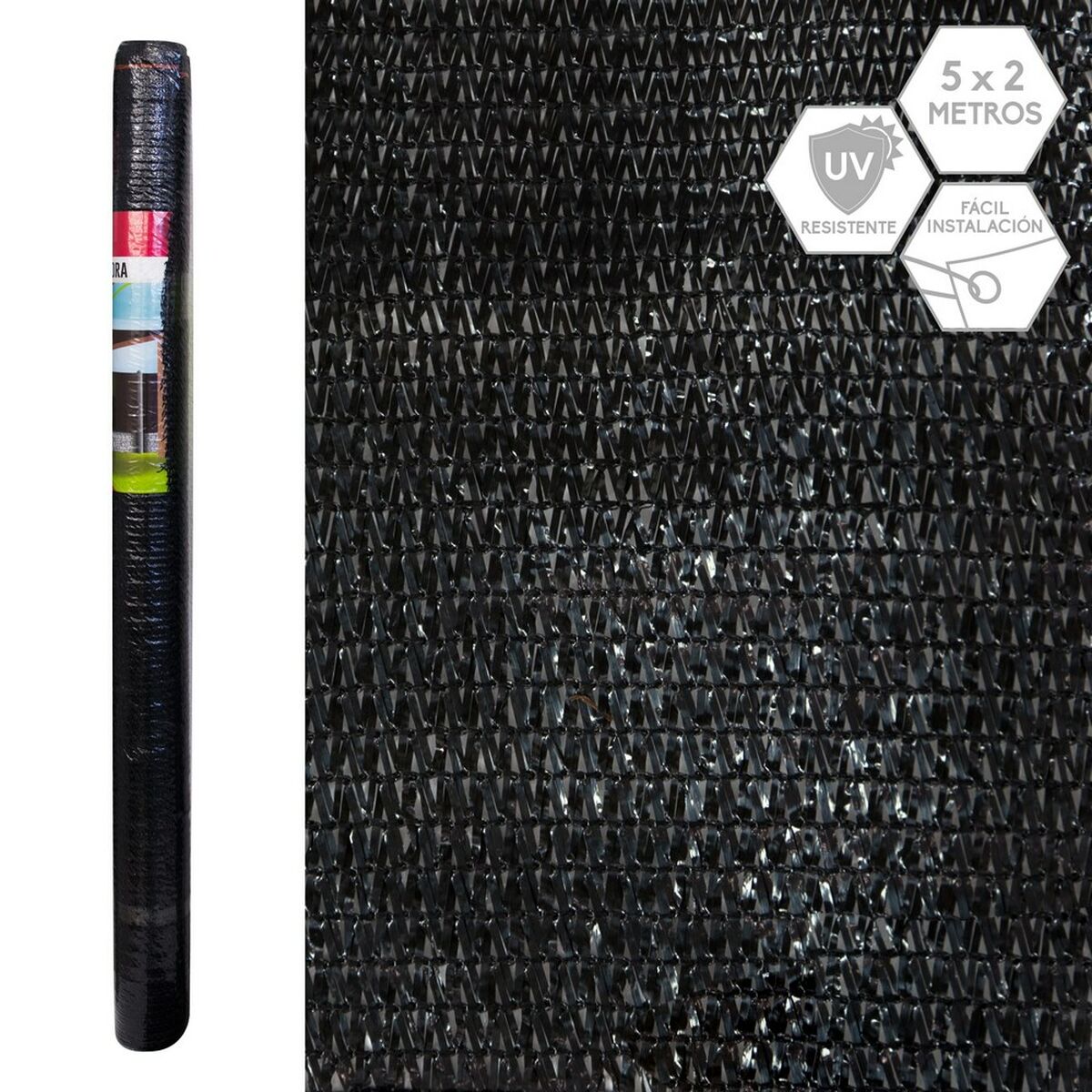 Nät Mallas Svart 1 x 500 x 200 cm 90 %