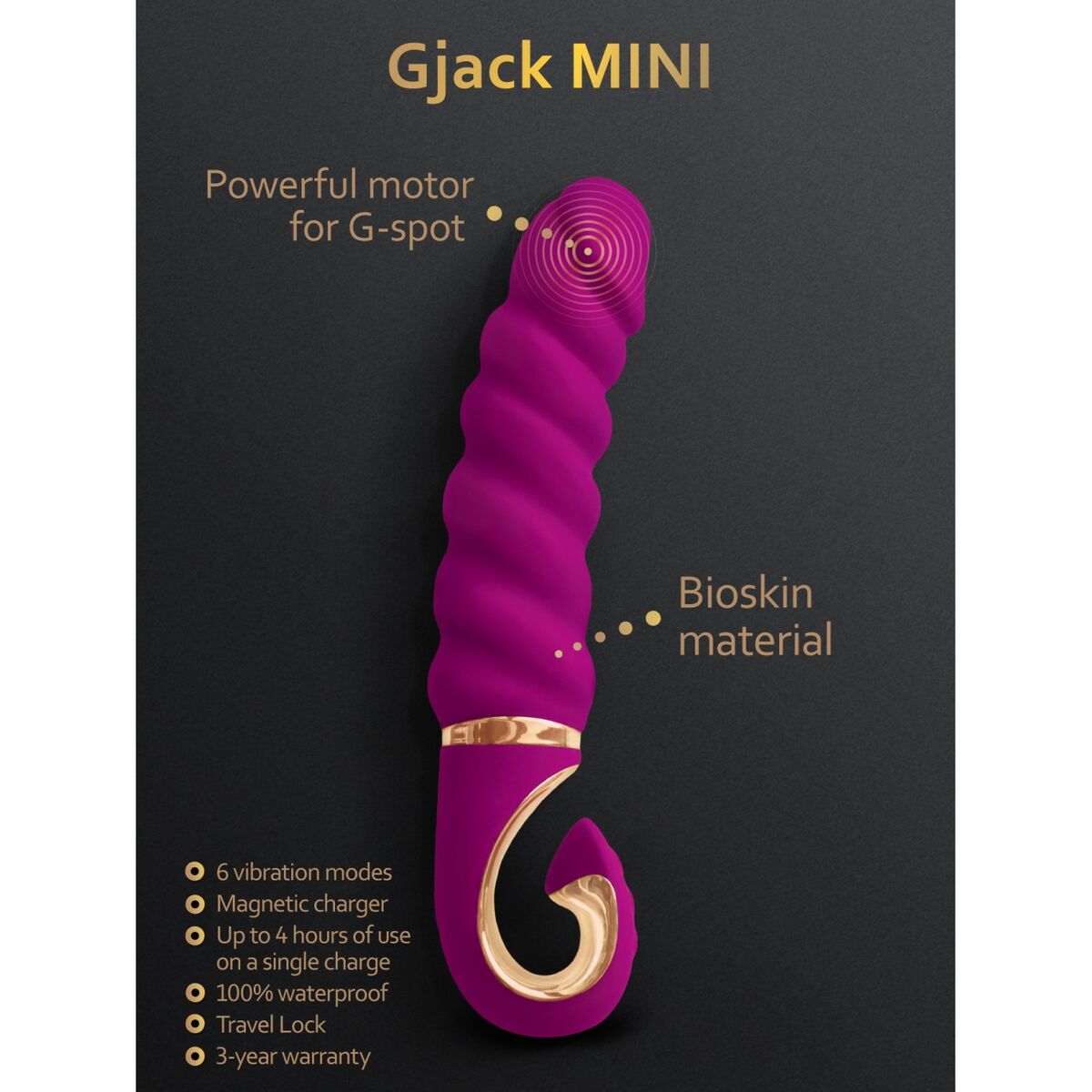 Klassisk vibrator Gvibe Gjack Purpur - 2