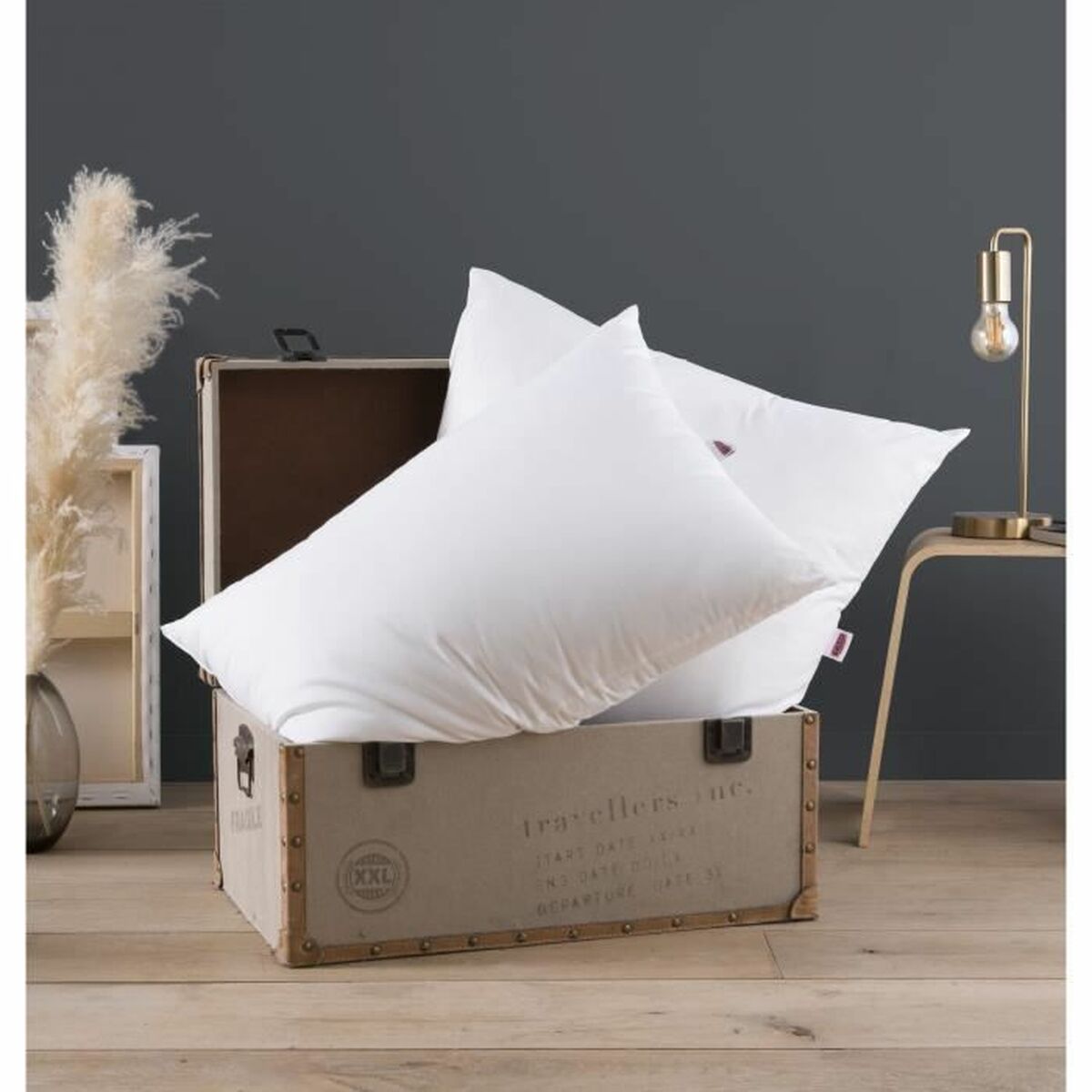 Set med 2 kuddar DODO L'Essentiel Médium Vit 50 x 70 cm - 2