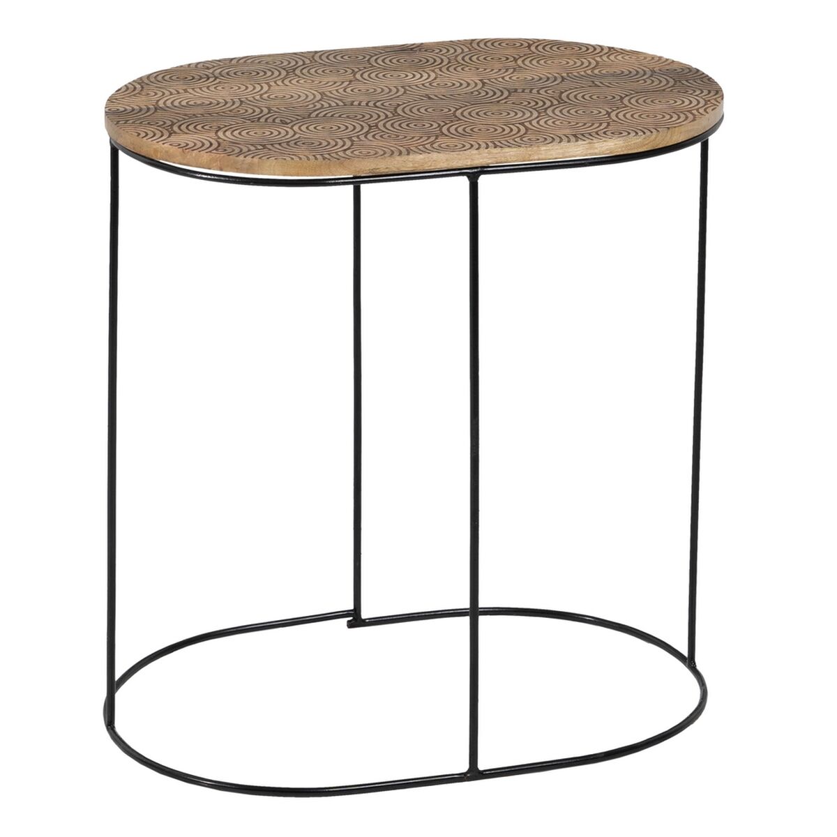 Sidobord 60 x 39,5 x 60 cm Naturell Svart Metall Trä (2 antal) - 10