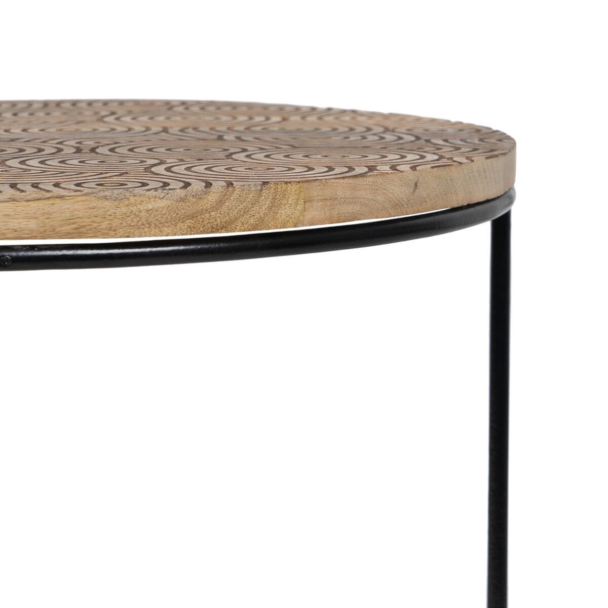 Sidobord 60 x 39,5 x 60 cm Naturell Svart Metall Trä (2 antal) - 11