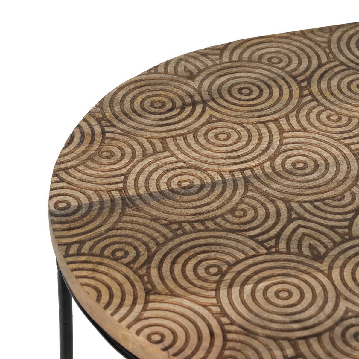 Sidobord 60 x 39,5 x 60 cm Naturell Svart Metall Trä (2 antal) - 8