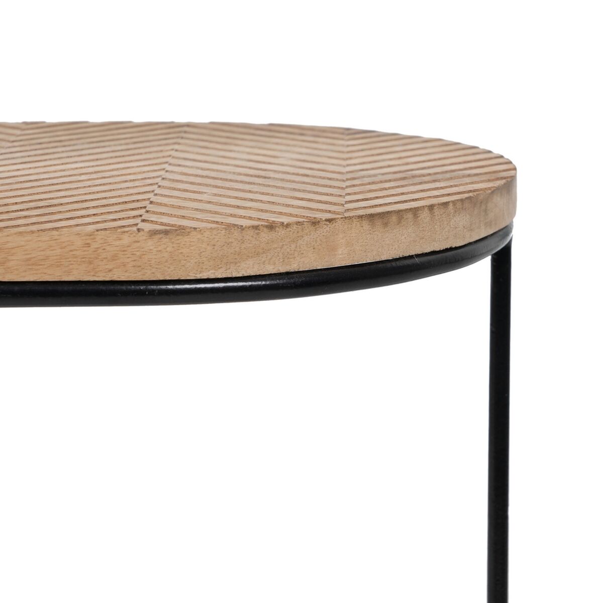 Sidobord 60 x 39,5 x 60 cm Naturell Svart Metall Trä (2 antal) - 6