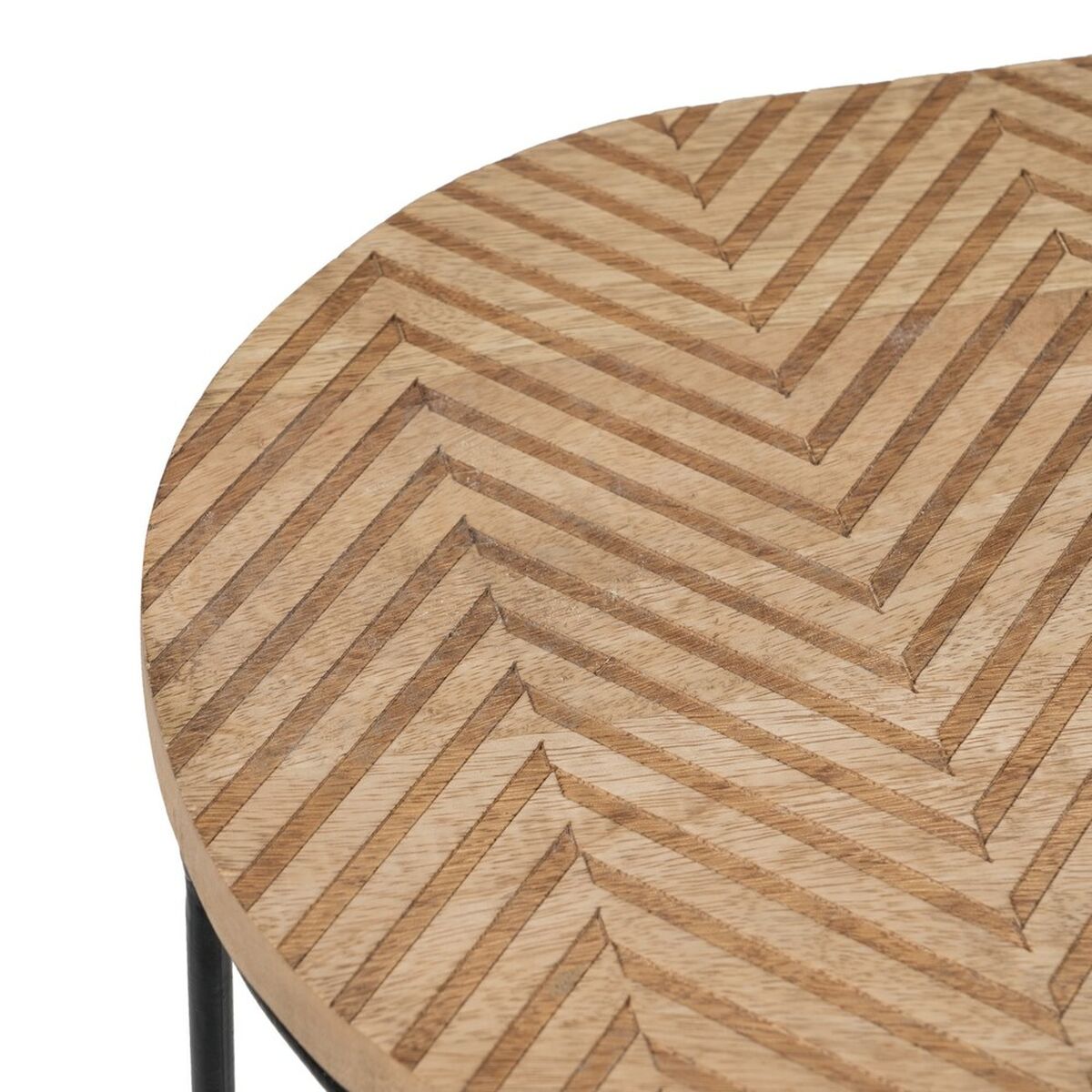 Sidobord 60 x 39,5 x 60 cm Naturell Svart Metall Trä (2 antal) - 5