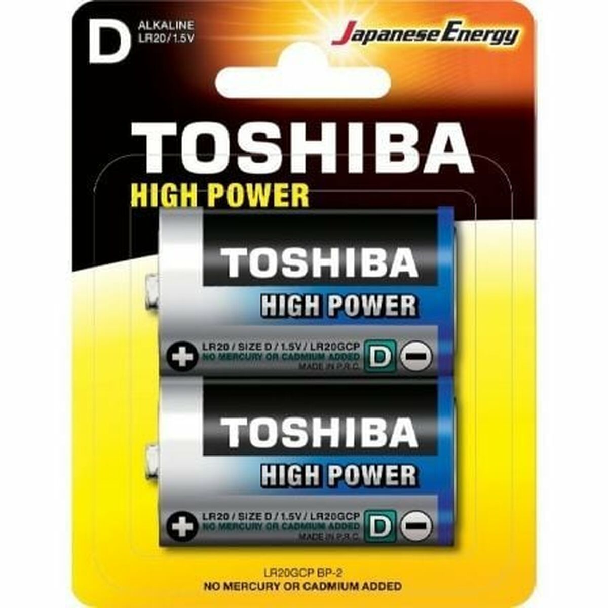 Laddningsbara Batterier Toshiba LR20GCP BP-2 1,5 V