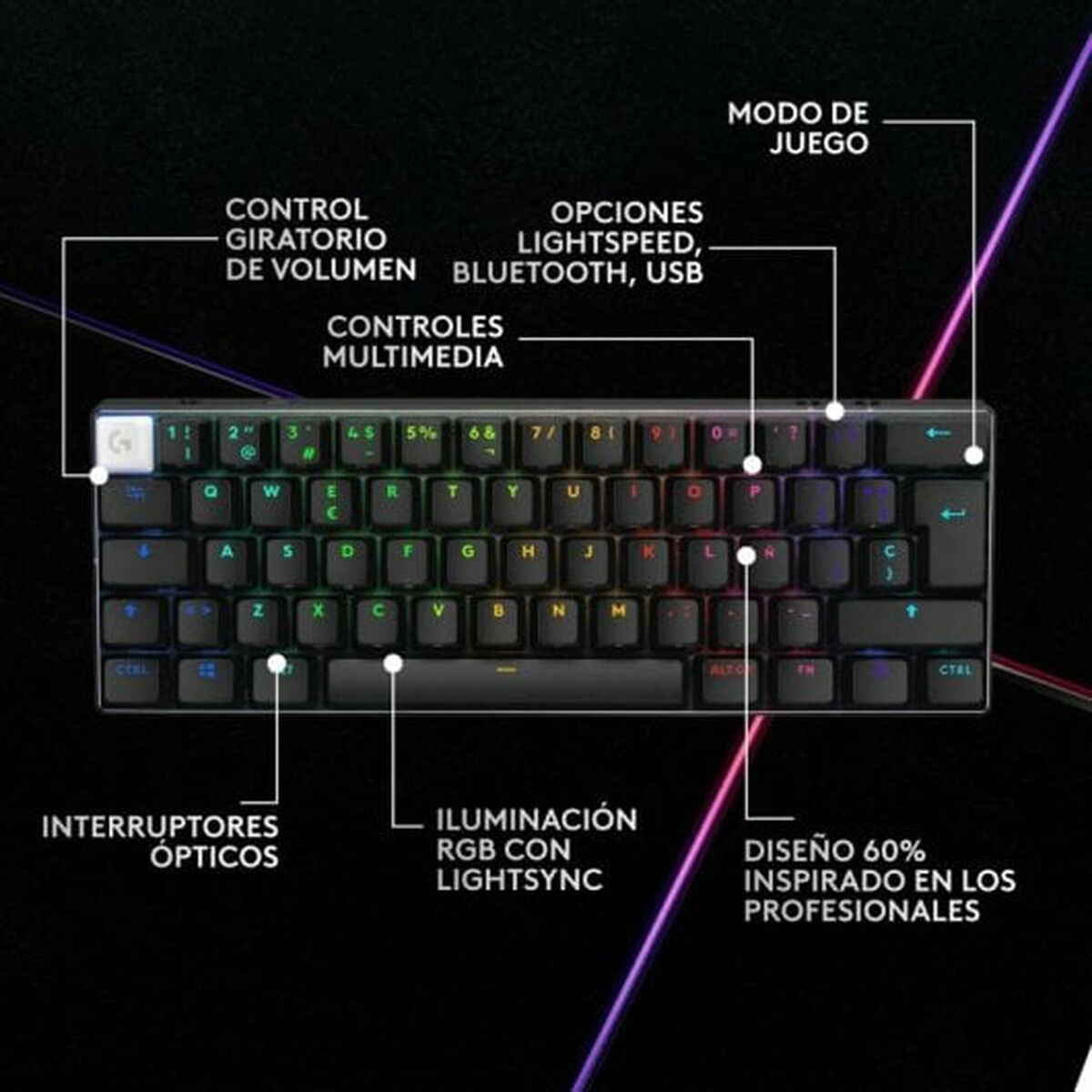 Tangentbord Logitech 920-011911 Svart QWERTY Qwerty US - 5