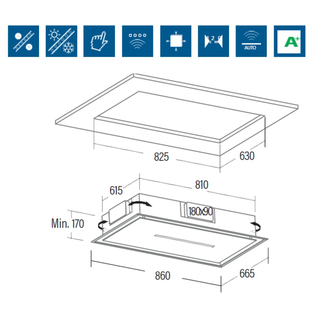 Konventionell fläkt Cata BENNU SLIM 900X Stål - 2