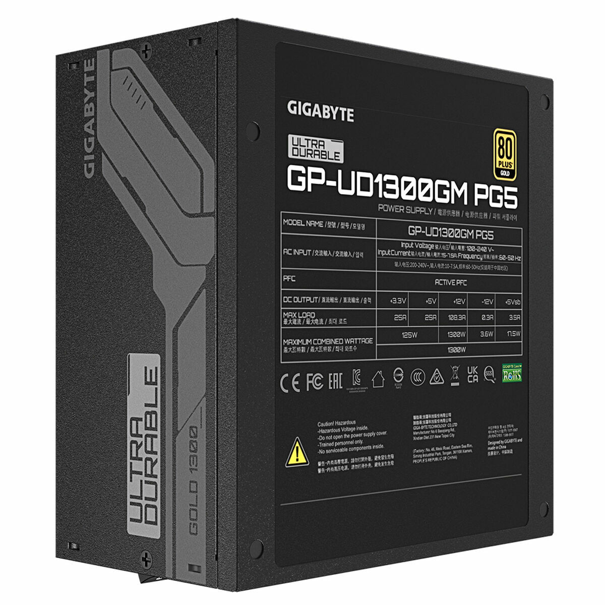 Strömtillförsel Gigabyte UD1300GM PG5 1300 W 80 Plus Gold - 12