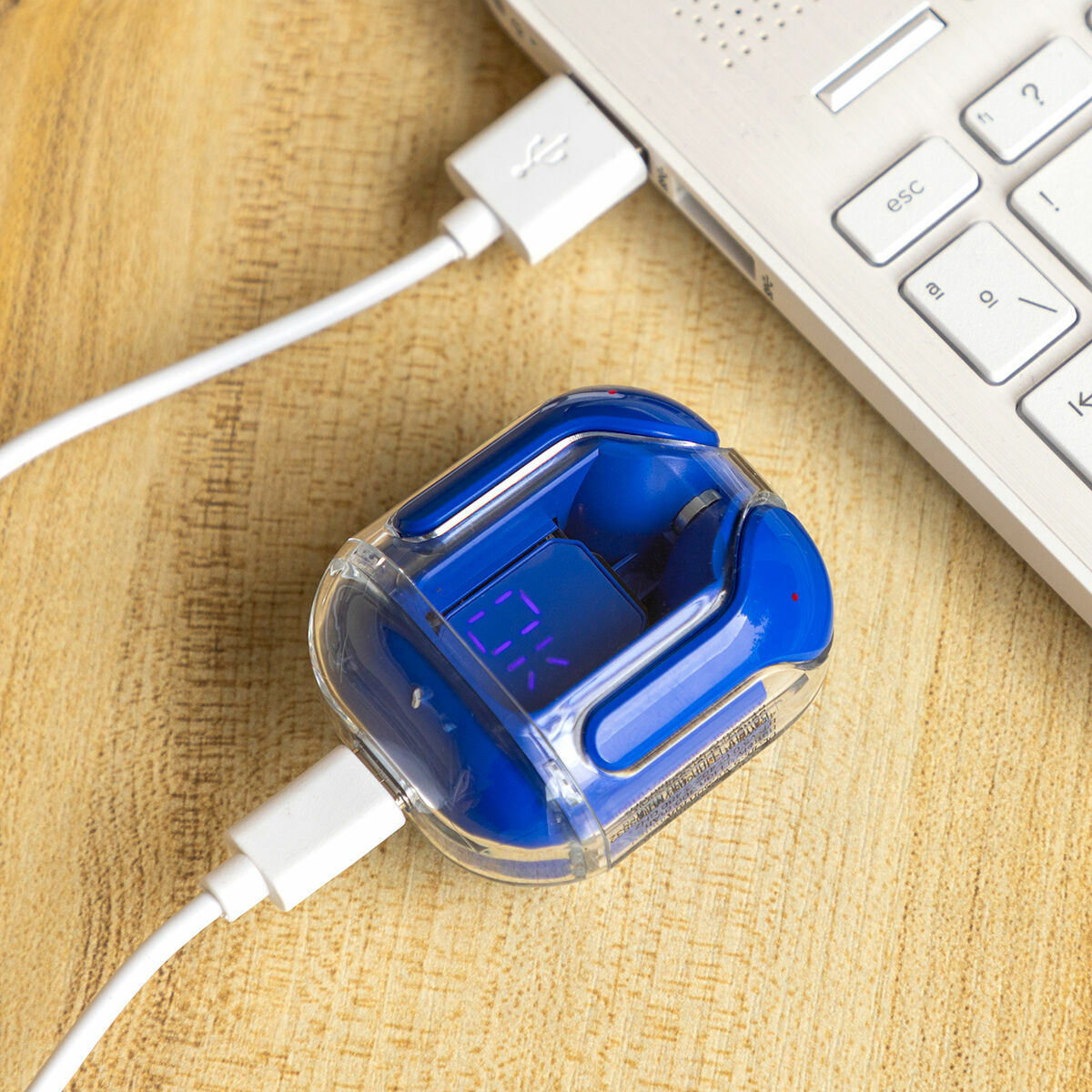 Trådlösa hörlurar med laddningsetui Blue InnovaGoods - 8