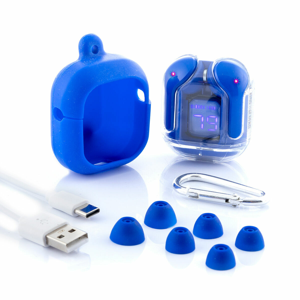 Trådlösa hörlurar med laddningsetui Blue InnovaGoods - 4