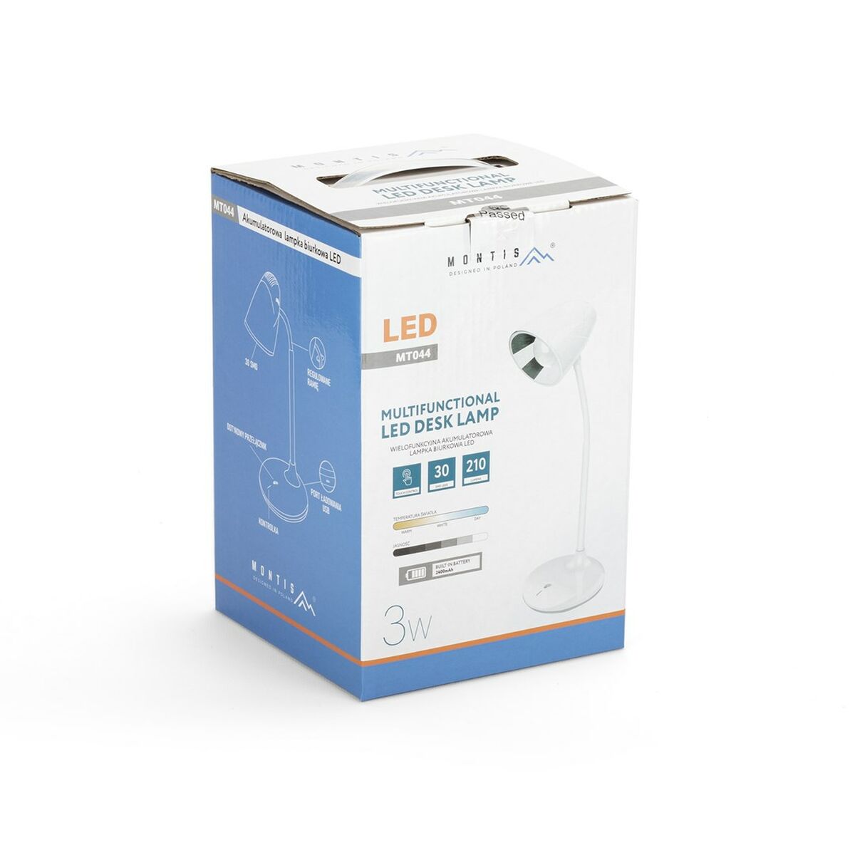 Skrivbordslampa Montis MT044 Vit Svart Ja Varmvit ABS 21 lm 3 W 14,5 x 44 x 14,5 cm - 3