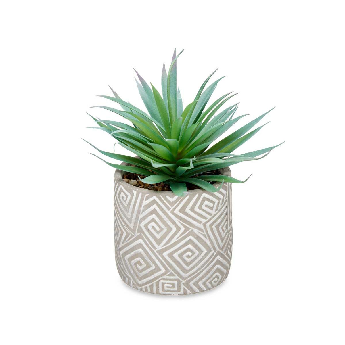 Dekorativ växt Ibergarden Trä Polyetylen Plast Cement Suckulent 17 x 21 x 17 cm (8 antal) - 3