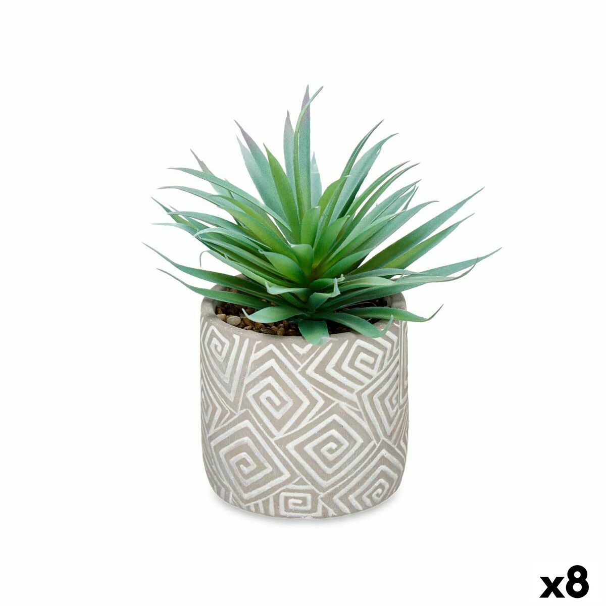 Dekorativ växt Ibergarden Trä Polyetylen Plast Cement Suckulent 17 x 21 x 17 cm (8 antal) - 4