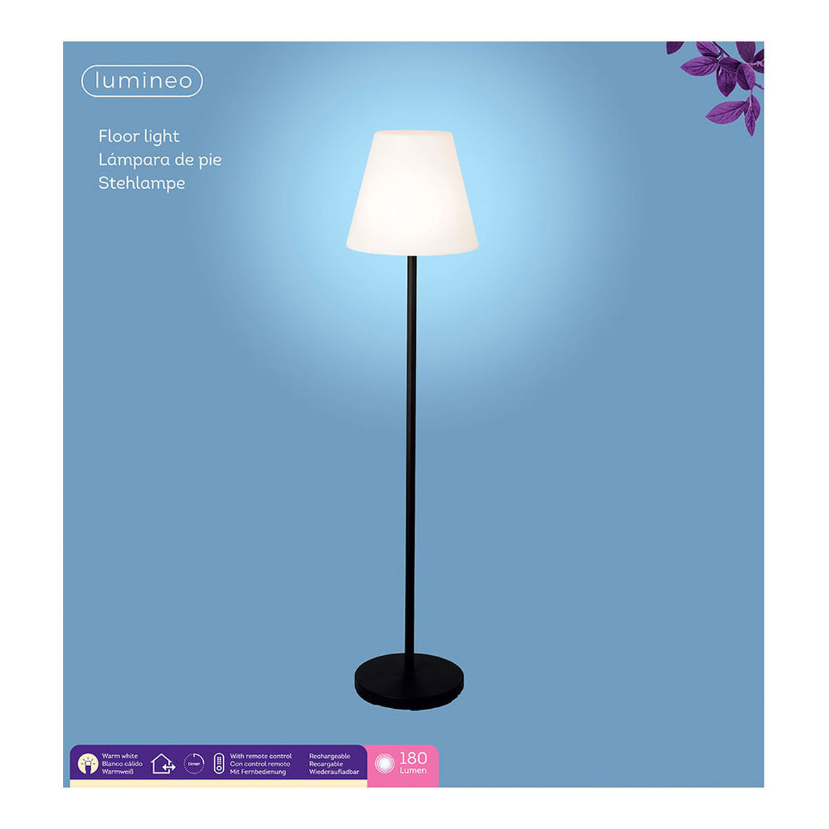 Golvlampa Lumineo 894459 150 cm Laddningsbar - 2