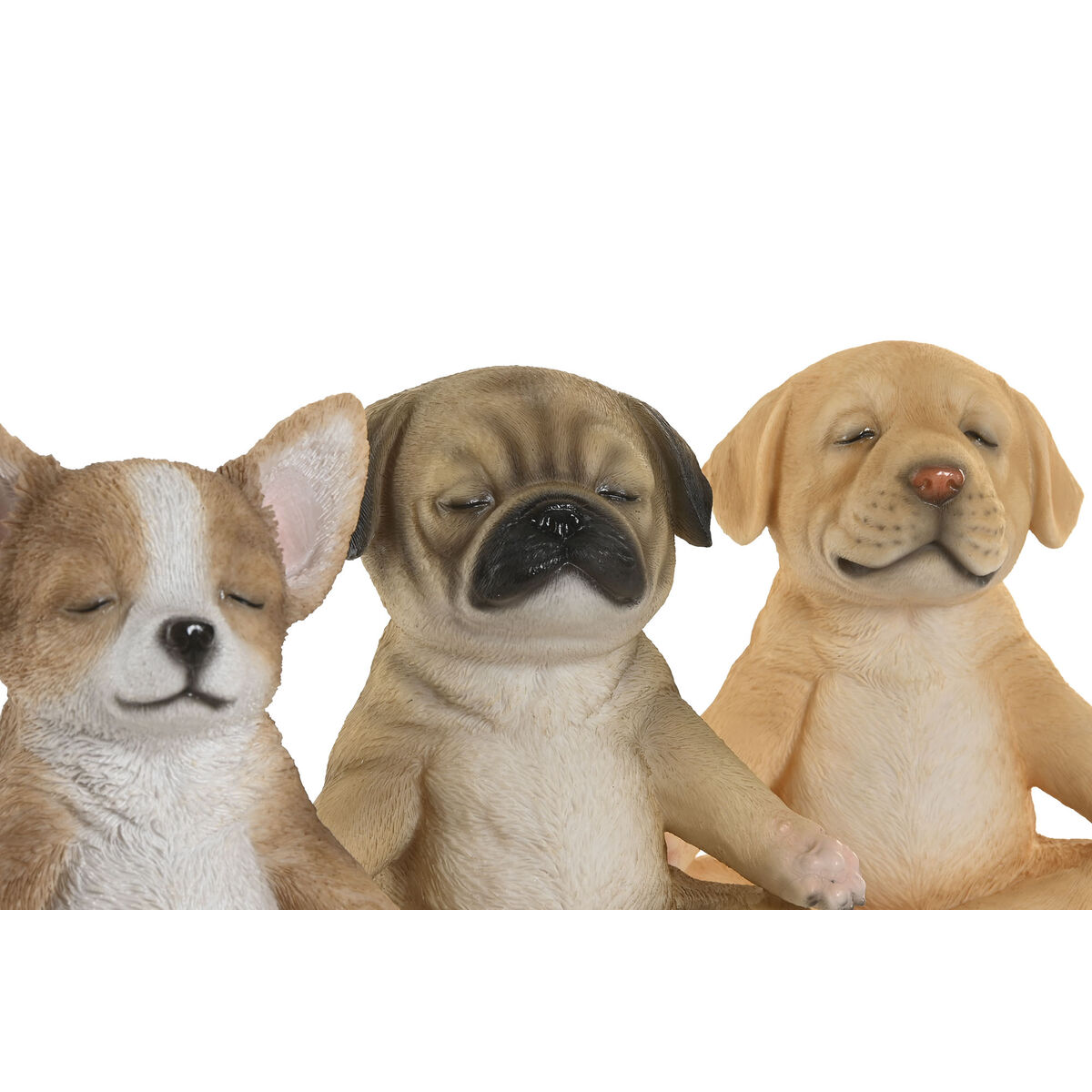 Prydnadsfigur Home ESPRIT Brun Hund 14,5 X 9,5 X 16 CM (3 antal) - 2