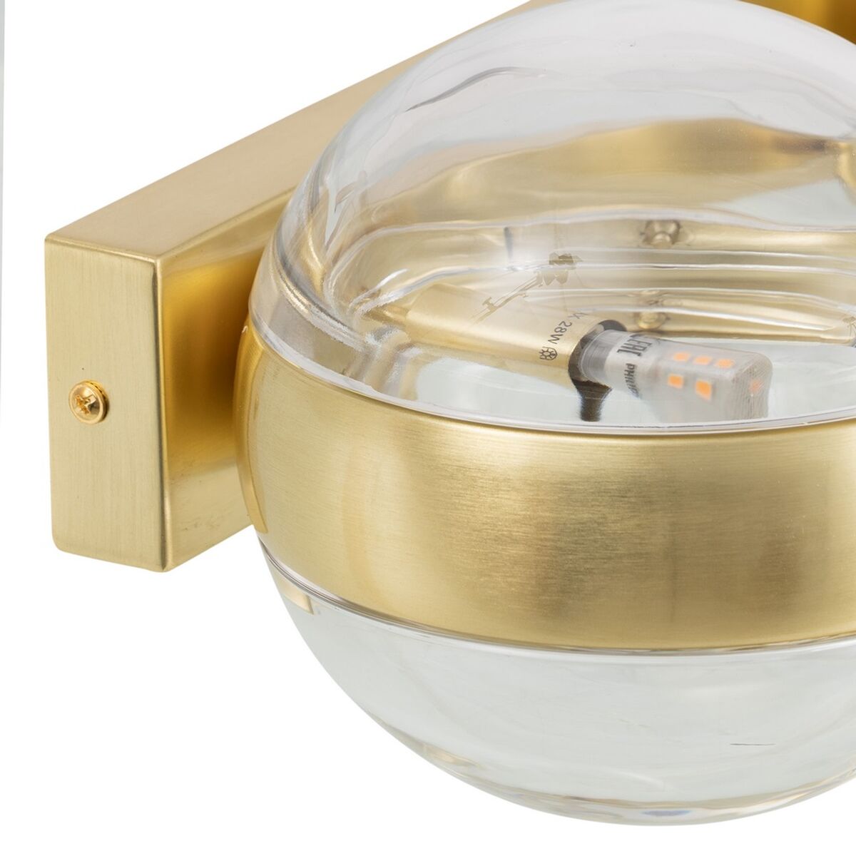 Vägglampa 40 x 15 x 17,5 cm Glas Gyllene Järn - 2