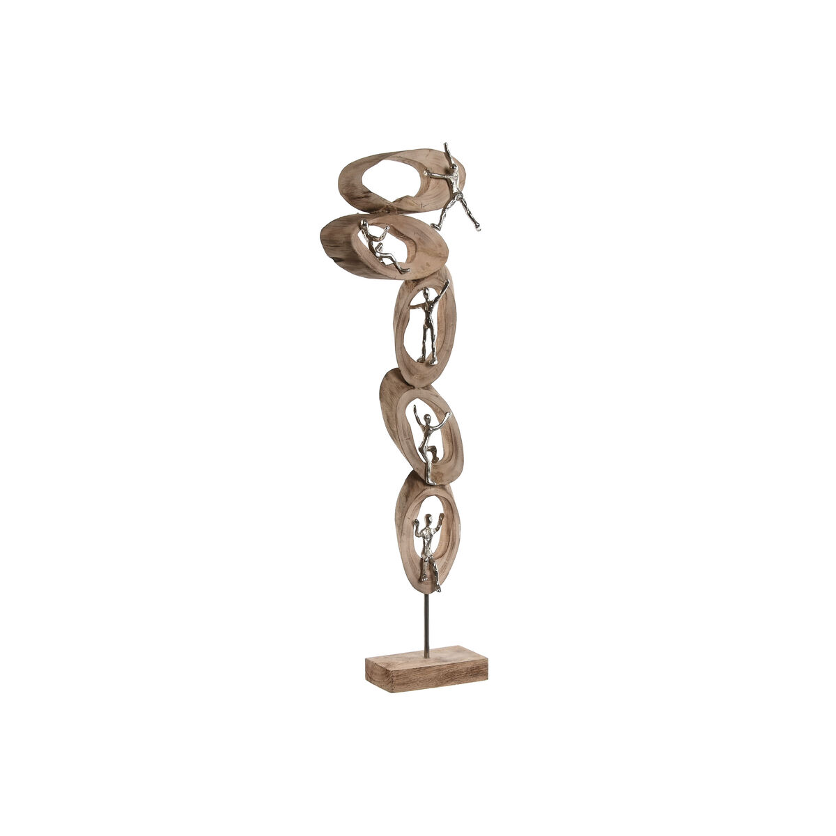 Prydnadsfigur Home ESPRIT Brun Silvrig Naturell 23 x 9 x 74 cm