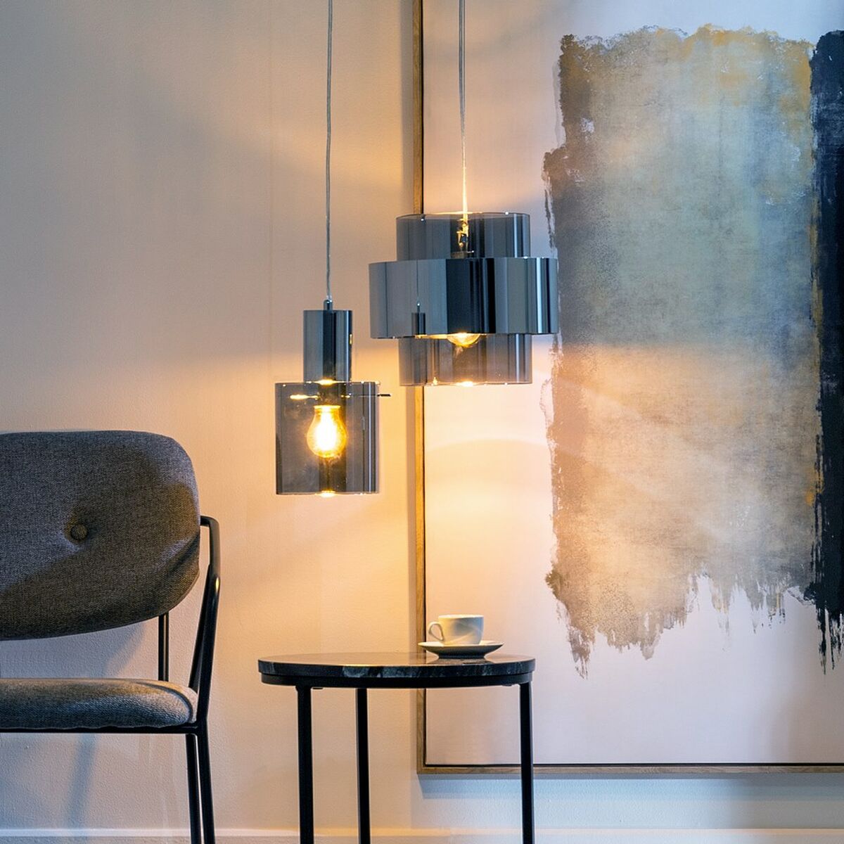 Taklampa 28 x 28 x 120 cm Glas Metall Silver Ø 28 cm - 7