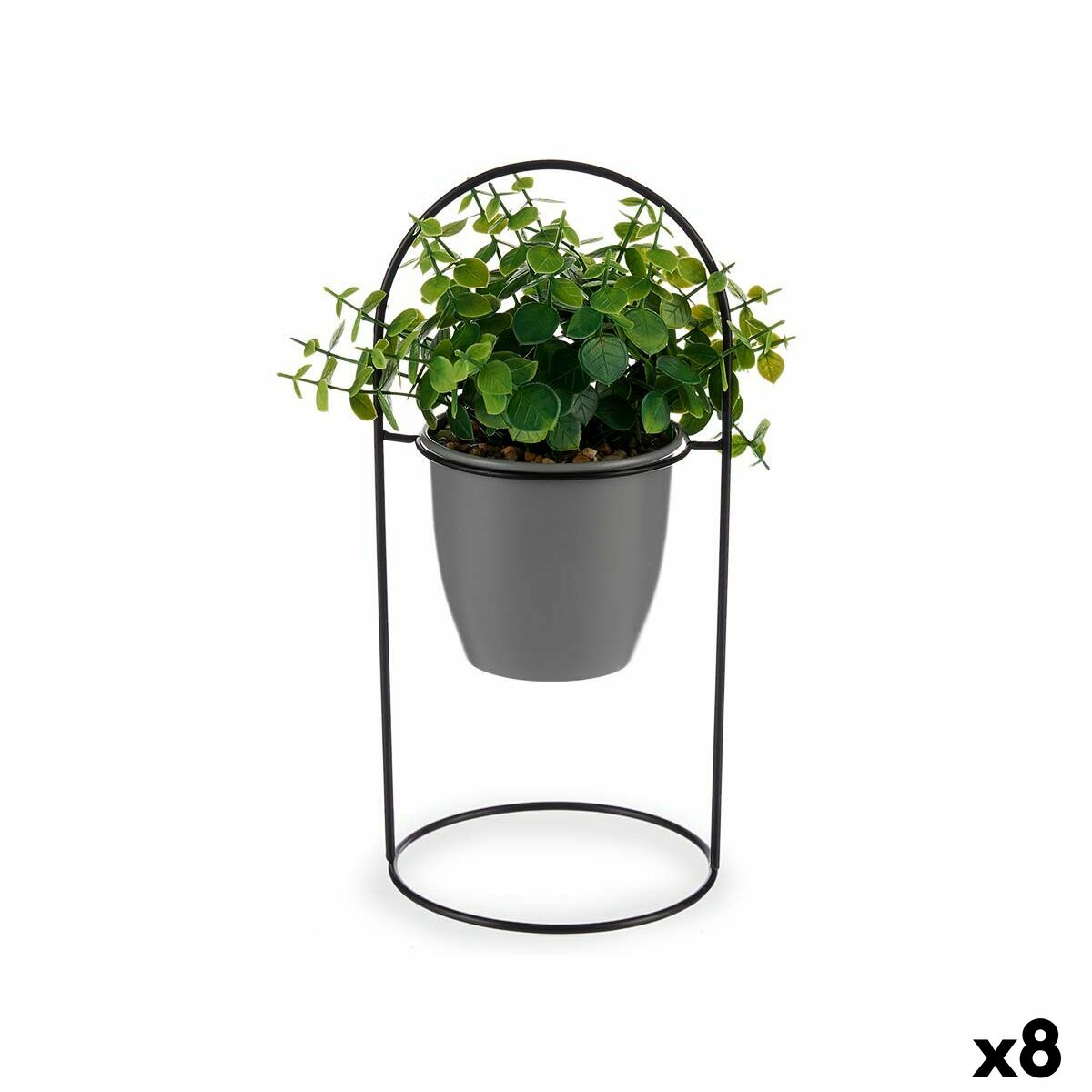 Dekorativ växt Ibergarden Metall Plast Blad Rund 21 x 30 x 21 cm (8 antal)
