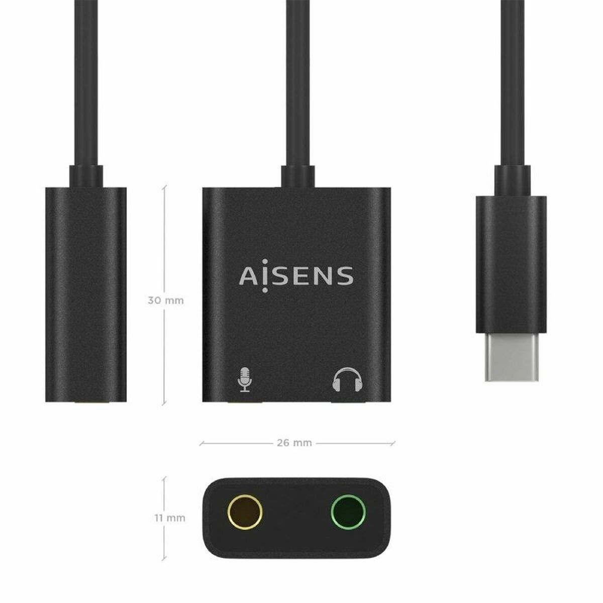 Externt Ljudkort Aisens A109-0767 Svart - 3